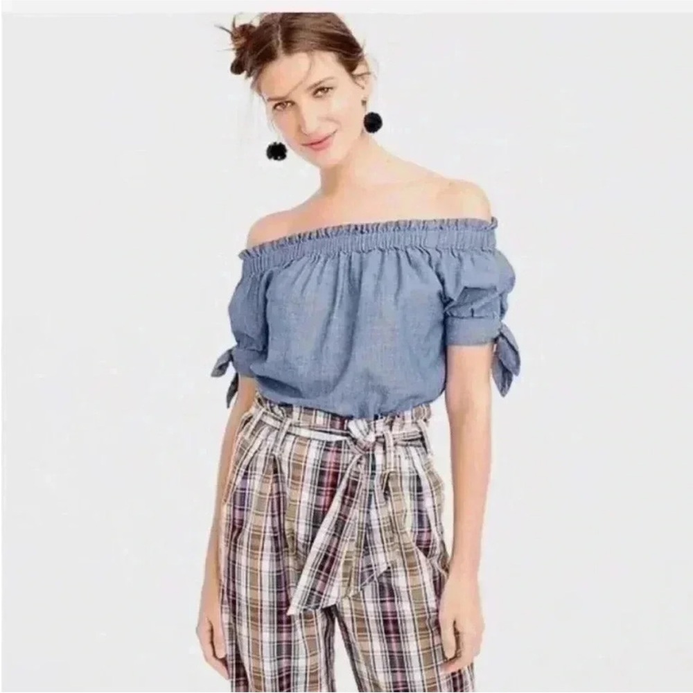 TALL J. Crew Chambray Off-Shoulder Top